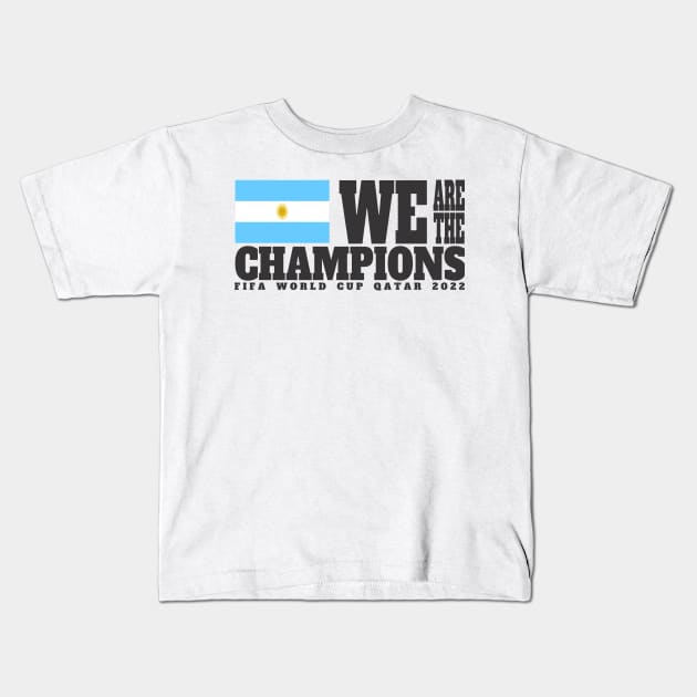 Fifa World Cup Qatar 2022 Champions - Argentina - Light Color Edition Kids T-Shirt by felinfelix